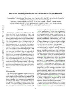 Two-in-one Knowledge Distillation for Efficient Facial Forgery Detection