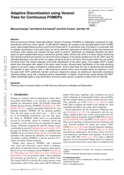 Adaptive Discretization using Voronoi Trees for Continuous POMDPs