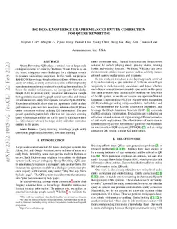 KG-ECO: Knowledge Graph Enhanced Entity Correction for Query Rewriting
