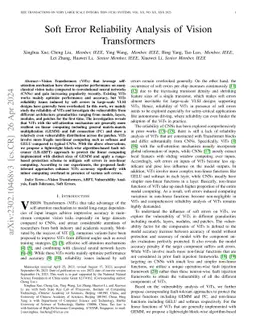 Soft Error Reliability Analysis of Vision Transformers