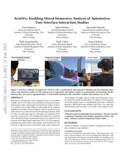 AutoVis: Enabling Mixed-Immersive Analysis of Automotive User Interface
  Interaction Studies