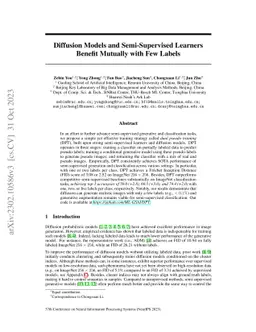 Diffusion Models and Semi-Supervised Learners Benefit Mutually with Few
  Labels
