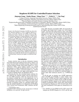 Stepdown SLOPE for Controlled Feature Selection