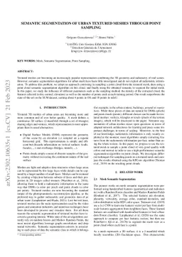 Semantic Segmentation of Urban Textured Meshes Through Point Sampling