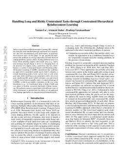 Handling Long and Richly Constrained Tasks through Constrained
  Hierarchical Reinforcement Learning