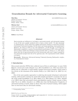Generalization Bounds for Adversarial Contrastive Learning