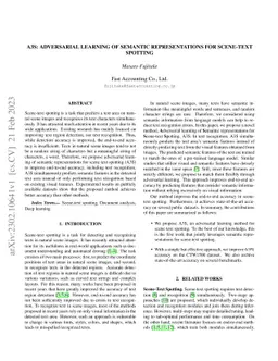 A3S: Adversarial learning of semantic representations for Scene-Text
  Spotting