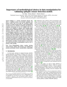 Importance of methodological choices in data manipulation for validating
  epileptic seizure detection models