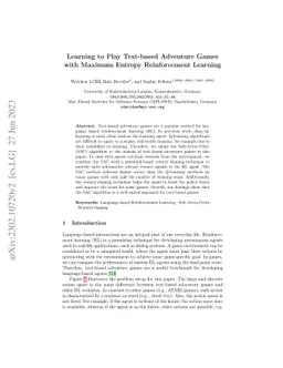 Learning to Play Text-based Adventure Games with Maximum Entropy
  Reinforcement Learning