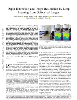 Depth Estimation and Image Restoration by Deep Learning from Defocused
  Images