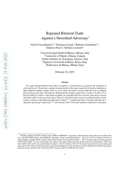 Repeated Bilateral Trade Against a Smoothed Adversary