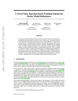 A Novel Noise Injection-based Training Scheme for Better Model
  Robustness