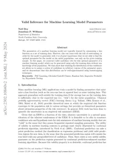 Valid Inference for Machine Learning Model Parameters