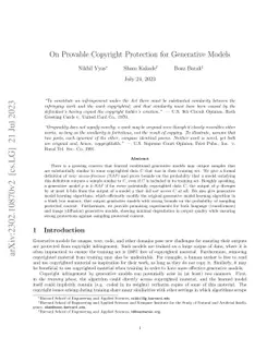 On Provable Copyright Protection for Generative Models