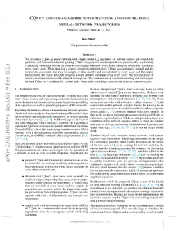 CQnet: convex-geometric interpretation and constraining neural-network
  trajectories