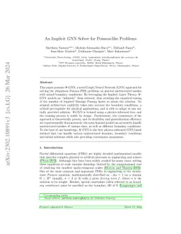 An Implicit GNN Solver for Poisson-like problems