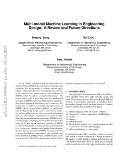 Multi-modal Machine Learning in Engineering Design: A Review and Future
  Directions