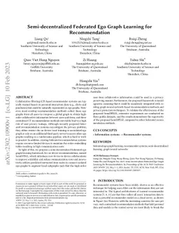 Semi-decentralized Federated Ego Graph Learning for Recommendation