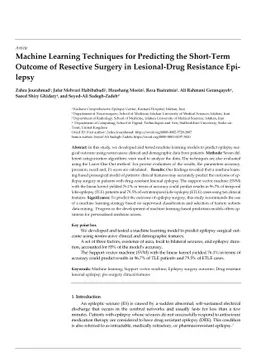 Machine Learning Techniques for Predicting the Short-Term Outcome of
  Resective Surgery in Lesional-Drug Resistance Epilepsy
