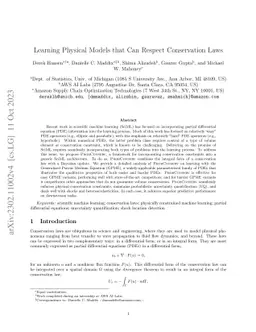 Learning Physical Models that Can Respect Conservation Laws