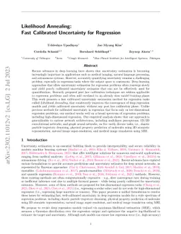 Likelihood Annealing: Fast Calibrated Uncertainty for Regression