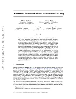 Adversarial Model for Offline Reinforcement Learning
