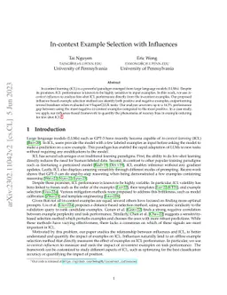 In-context Example Selection with Influences