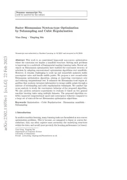 Faster Riemannian Newton-type Optimization by Subsampling and Cubic
  Regularization