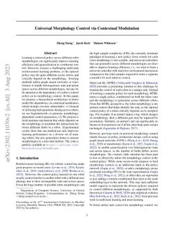 Universal Morphology Control via Contextual Modulation