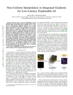 Non-Uniform Interpolation in Integrated Gradients for Low-Latency
  Explainable-AI