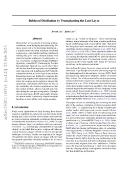 Debiased Distillation by Transplanting the Last Layer