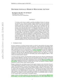 Distributionally Robust Recourse Action