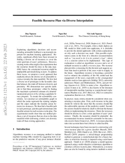 Feasible Recourse Plan via Diverse Interpolation