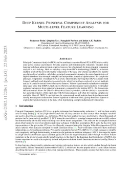 Deep Kernel Principal Component Analysis for Multi-level Feature
  Learning