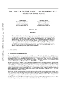 The DeepCAR Method: Forecasting Time-Series Data That Have Change Points