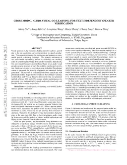 Cross-modal Audio-visual Co-learning for Text-independent Speaker
  Verification