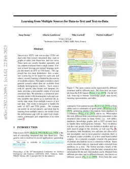 Learning from Multiple Sources for Data-to-Text and Text-to-Data