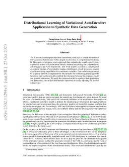 Distributional Learning of Variational AutoEncoder: Application to
  Synthetic Data Generation