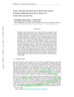 Task-Aware Information Routing from Common Representation Space in
  Lifelong Learning