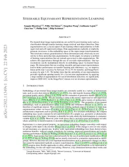 Steerable Equivariant Representation Learning