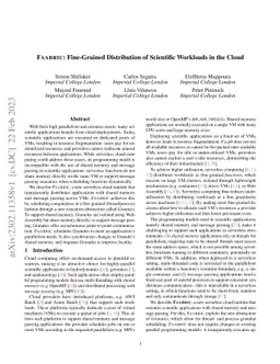 Faabric: Fine-Grained Distribution of Scientific Workloads in the Cloud
