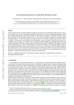 Vision-Based Estimation of Small Body Rotational State during the
  Approach Phase