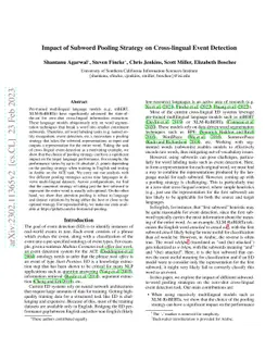 Impact of Subword Pooling Strategy on Cross-lingual Event Detection