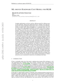 ML-driven Hardware Cost Model for MLIR