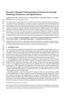 Towards a Deep(er) Understanding of Interaction through Modeling,
  Simulation, and Optimization