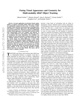 Fusing Visual Appearance and Geometry for Multi-modality 6DoF Object
  Tracking