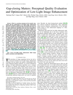Gap-closing Matters: Perceptual Quality Evaluation and Optimization of
  Low-Light Image Enhancement