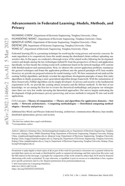 Advancements in Federated Learning: Models, Methods, and Privacy