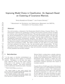 Improving Model Choice in Classification: An Approach Based on
  Clustering of Covariance Matrices
