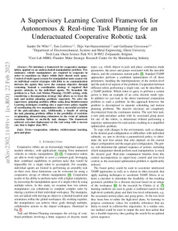 A Supervisory Learning Control Framework for Autonomous & Real-time Task
  Planning for an Underactuated Cooperative Robotic task